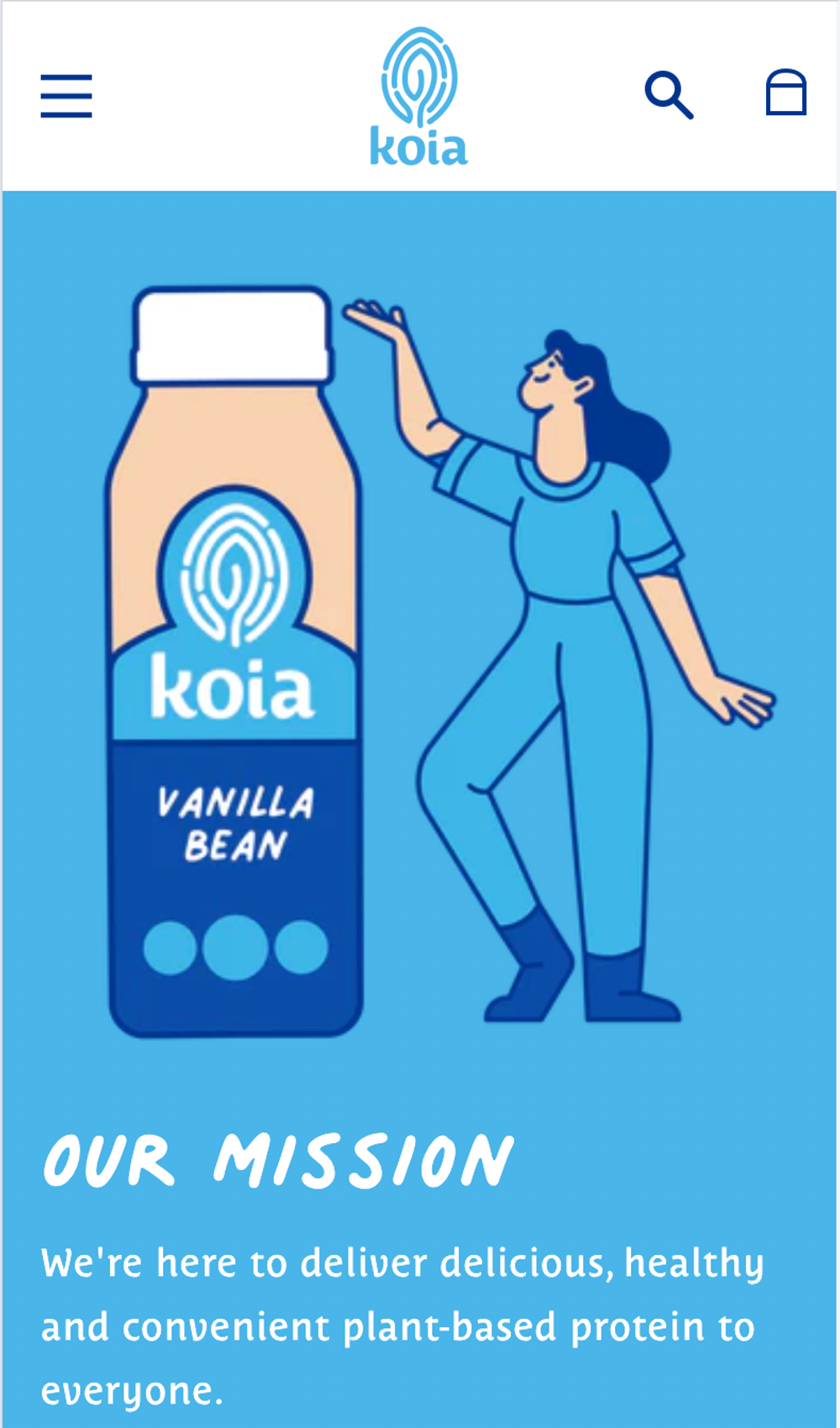 Koia featured section example