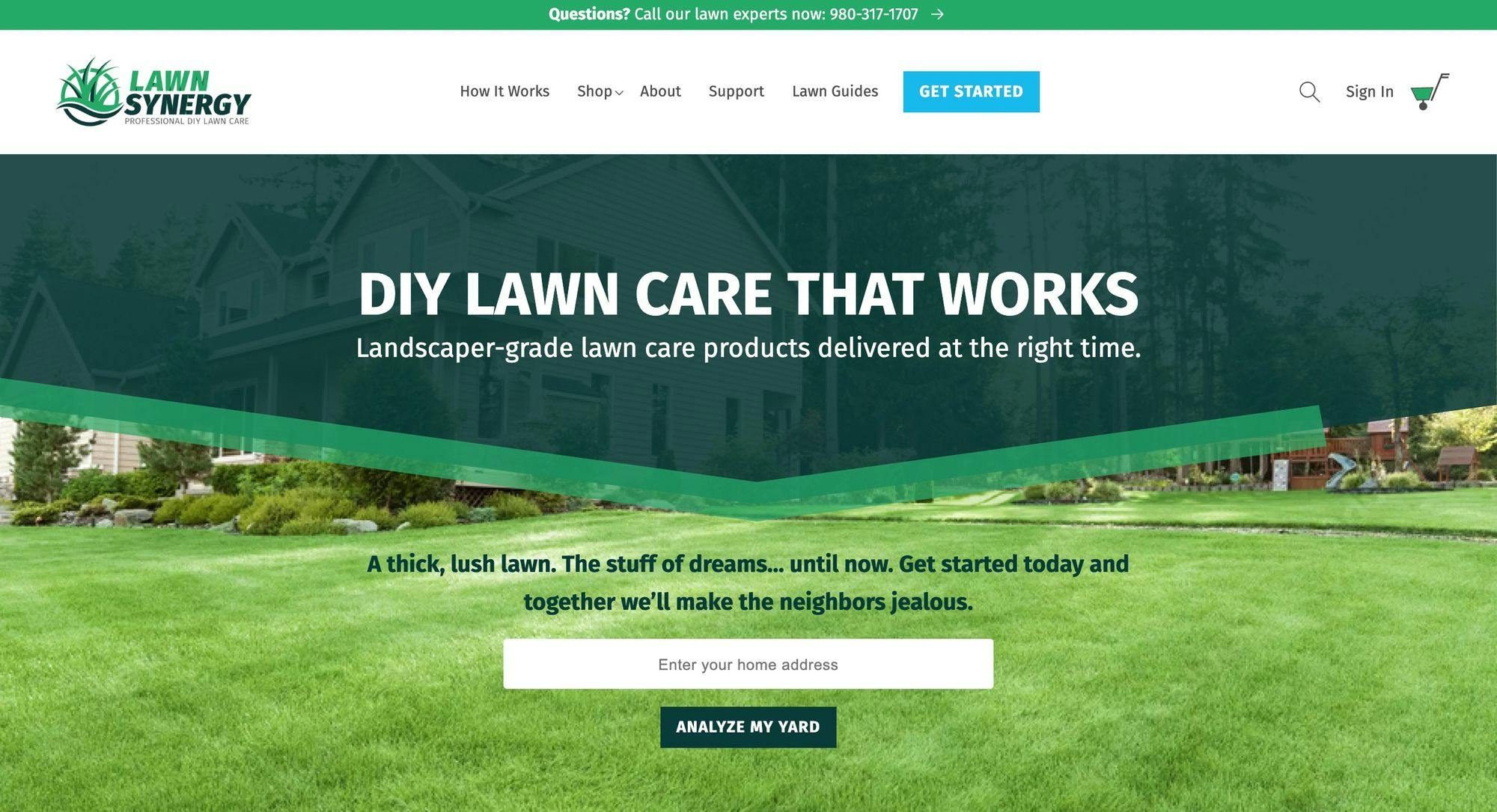 Lawn Synergy homepage