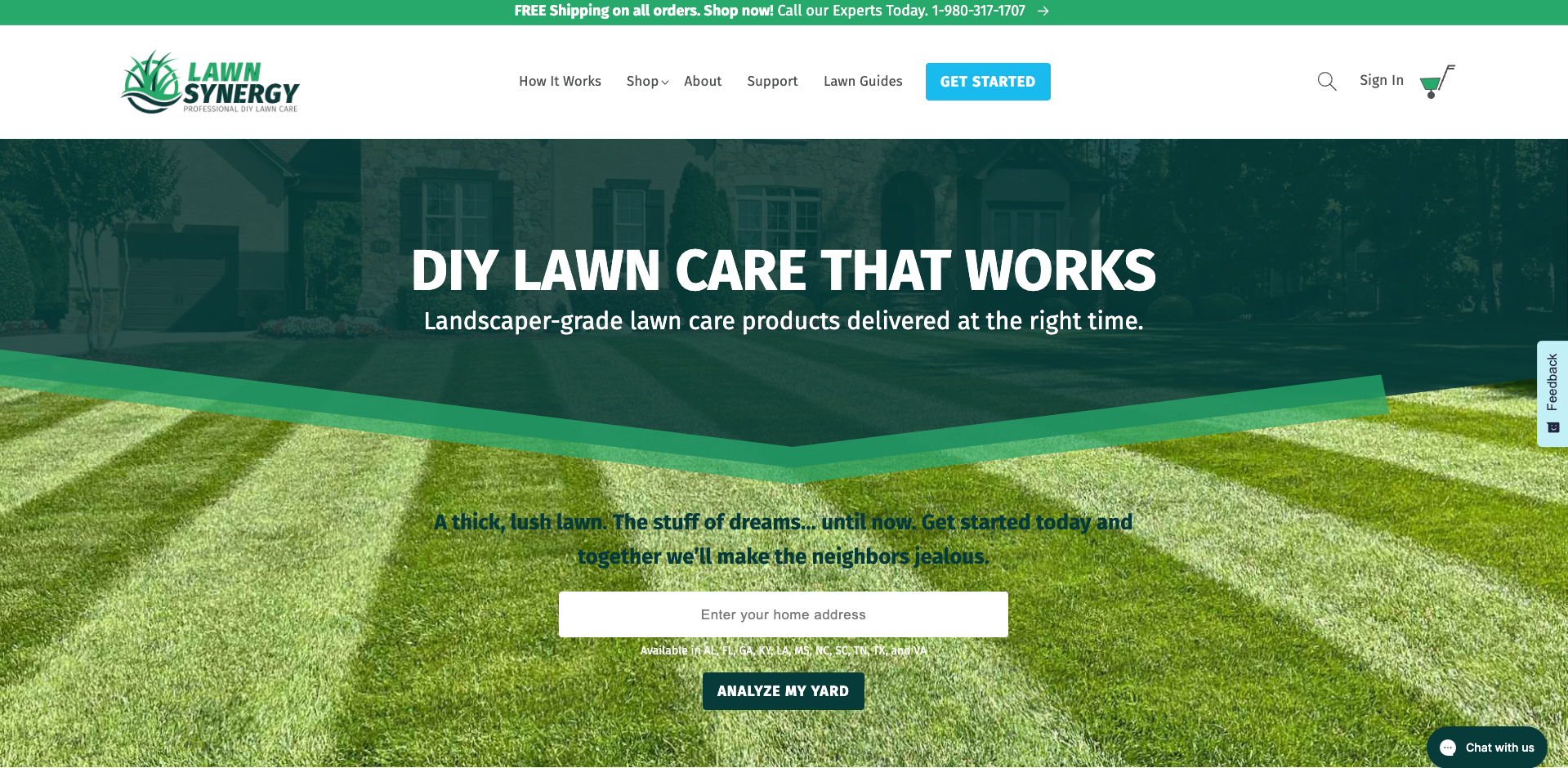 Lawn Synergy homepage